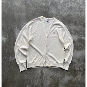 Vintage 90's Izod Lacoste White Cardigan Sweater XL